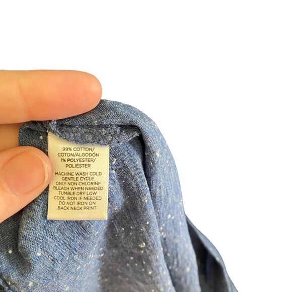 NWOT Ann Taylor Loft speckled 3/4 sleeve blouse blue small - Picture 6 of 6